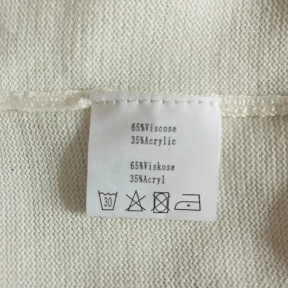 BELLE POQUE Women's White Cherry Coded Embroidered Crop Knit Sweater Vest Size M - Picture 8 of 10